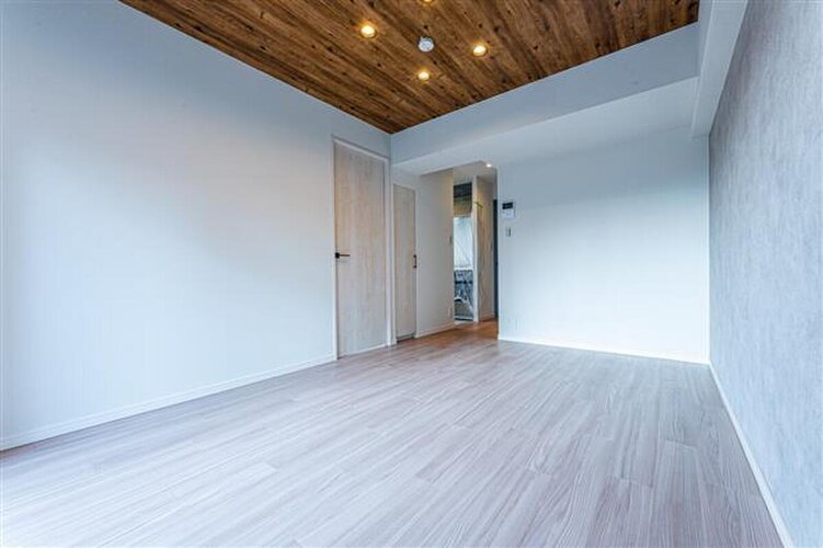 リビング空間はダウンライトを採用。空間に広がりが生まれ、スッキリシンプルに見せる効果が◎　主張しない照明は家具を選びません。