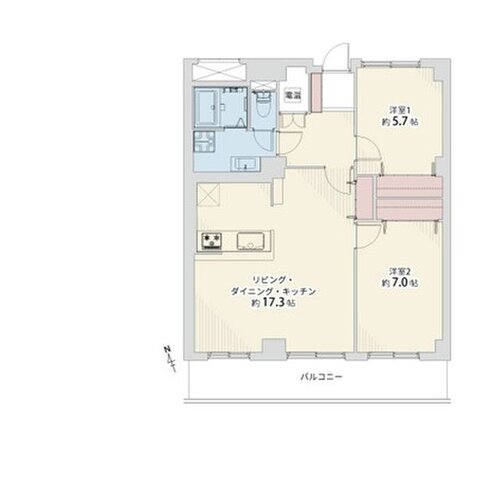 2LDK、専有面積69.02㎡、バルコニー面積10.33㎡、室内リノベーション 2LDK、専有面積69.02㎡、バルコニー面積10.33㎡、室内リノベーション