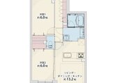 2LDK、専有面積64.51㎡(室外機置場0.52含む)バルコニー5.32㎡
