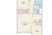 2LDK+S+WIC、専有面積61.55平米、バルコニー4.60平米