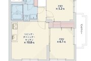 2LDK、専有面積49.00㎡、バルコニー面積8.11㎡、室内リノベーション実施