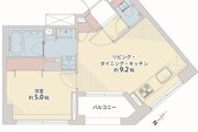 1LDK、専有部分34.98㎡、バルコニー3.51㎡、室内リノベーション実施