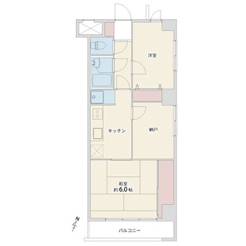 2K+納戸、専有面積45.81平米、バルコニー4.50平米 2K+納戸、専有面積45.81平米、バルコニー4.50平米