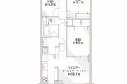 3LDK、専有面積66.41㎡、バルコニー面積11.40㎡、アルコープ面積0.97㎡、室外機置場面積0.85㎡