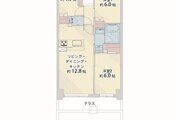3LDK++テラス+専用庭、専有面積60.18㎡、テラス7.83㎡、アルコーブ2.45㎡、専用庭17.50㎡