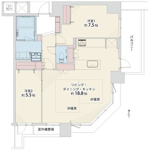2LDK,専有面積72.43㎡、バルコニー面積12,2㎡、室内リノベーション 2LDK,専有面積72.43㎡、バルコニー面積12,2㎡、室内リノベーション
