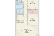 2LDK+2W、専有面積55.00平米、バルコニー5.75平米、室内リノベーション実施