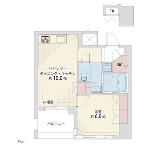 1LDK+SIC+TR、専有部分41.56平米(TR0.56平米含む)、バルコニー5.40平米、室内リノベーション実施済み 1LDK+SIC+TR、専有部分41.56平米(TR0.56平米含む)、バルコニー5.40平米、室内リノベーション実施済み