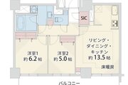 2LDK＋SIC、専有面積59.11㎡、バルコニー面積11.75㎡、室内リノベーション