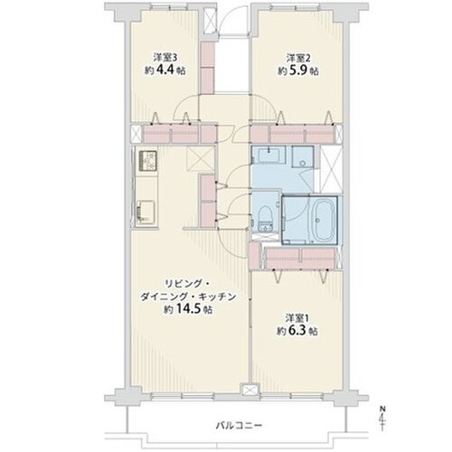 3LDK、専有面積72.73㎡、バルコニー面積9.24㎡、室内リノベーション 3LDK、専有面積72.73㎡、バルコニー面積9.24㎡、室内リノベーション