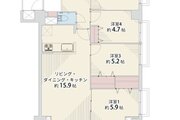 4LDK、専有面積79.69㎡、バルコニー面積9.56㎡、室内リノベーション実施