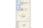 1LDK、専有面積45.24㎡、バルコニー5.96㎡