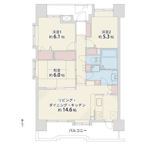 専有面積72.27㎡、バルコニー12.87㎡、玄関ポーチ7.66㎡ 専有面積72.27㎡、バルコニー12.87㎡、玄関ポーチ7.66㎡