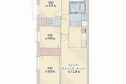 3LDK、専有面積65.59㎡、バルコニー面積7.80㎡、室内リノベーション