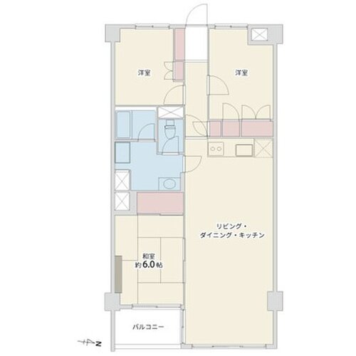 3LDK、専有面積74.86平米、バルコニー4.13平米 3LDK、専有面積74.86平米、バルコニー4.13平米