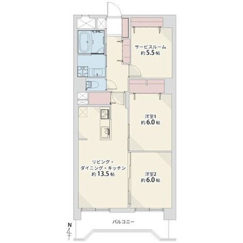 2LDK+S、専有面積72.00平米、バルコニー8.05平米 2LDK+S、専有面積72.00平米、バルコニー8.05平米
