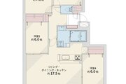 4LDK、専有面積89.57㎡、バルコニー面積14.85㎡、室内リノベーション済み