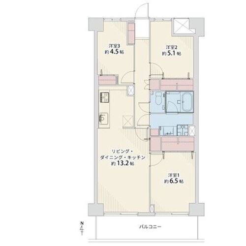 3LDK、専有面積69.0㎡、バルコニー面積9.0㎡、室内リノベーション 3LDK、専有面積69.0㎡、バルコニー面積9.0㎡、室内リノベーション