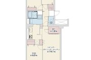 専有面積74.17㎡、バルコニー8.25㎡、屋外ユニット置場0.43㎡、室内リノベーション実施