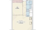 1LDK+W、専有面積45.15平米、バルコニー6.52平米