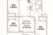 3LDK+TR、専有面積75.09㎡、バルコニー面積11.77㎡、室内リノベーション実施