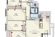 4LDK+納戸+パントリー、専有面積91.14平米、バルコニー6.78平米 4LDK+納戸+パントリー、専有面積91.14平米、バルコニー6.78平米