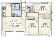 専有面積68.89㎡、バルコニー14.10㎡、ポーチ4.14㎡、室内リノベーション実施
