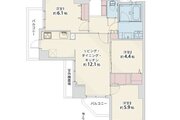 3LDK+W+ポーチ、専有面積64.63㎡、バルコニー面積9.57㎡、専用ポーチ面積4.06㎡、室内リノベーション実施