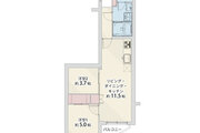 2LDK、専有面積46.08㎡、バルコニー面積4.02㎡、室内リノベーション