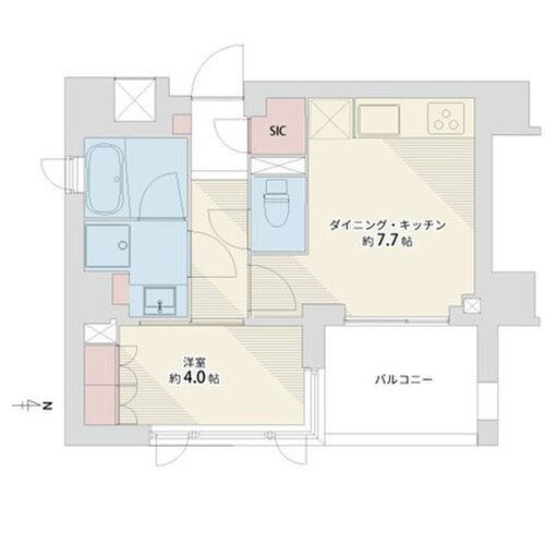 1DK+SIC、専有面積33.49㎡、バルコニー面積5.70㎡、室内リノベーション実施 1DK+SIC、専有面積33.49㎡、バルコニー面積5.70㎡、室内リノベーション実施