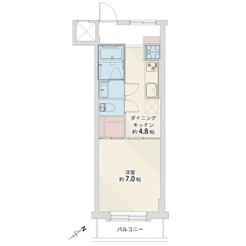 1DK+WIC、専有面積26.69㎡、バルコニー面積2.50㎡、室内リノベーション 1DK+WIC、専有面積26.69㎡、バルコニー面積2.50㎡、室内リノベーション