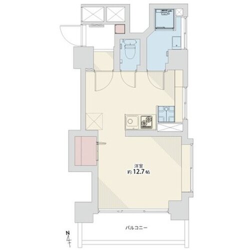 ワンルーム、専有面積29.91平米、バルコニー4.38平米 ワンルーム、専有面積29.91平米、バルコニー4.38平米