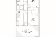 2LDK、専有面積52.32㎡、バルコニー面積7.4㎡、室内リノベーション実施