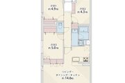 3LDK、専有面積64.14平米、バルコニー10.39平米 3LDK、専有面積64.14平米、バルコニー10.39平米