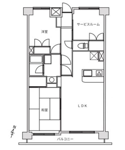 2LDK、専有面積68.25㎡、バルコニー面積5.75㎡、室内リノベーション実施 2LDK、専有面積68.25㎡、バルコニー面積5.75㎡、室内リノベーション実施
