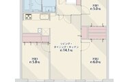 3LDK、専有面積68.53㎡、バルコニー面積14.58㎡、室内リノベーション 3LDK、専有面積68.53㎡、バルコニー面積14.58㎡、室内リノベーション