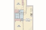 2LDK+W、専有面積57.47㎡、バルコニー面積7.68㎡、室内リノベーション実施