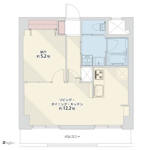 LDK+S(納戸)、専有面積43.56㎡、バルコニー面積7.26㎡、室内リノベーション実施 LDK+S(納戸)、専有面積43.56㎡、バルコニー面積7.26㎡、室内リノベーション実施