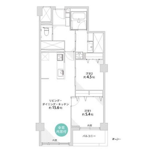 2LDK、室内リノベーション実施 2LDK、室内リノベーション実施