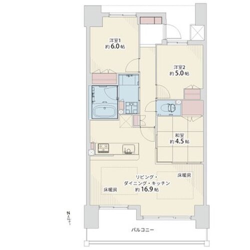 3LDK、専有面積70.13平米、バルコニー10.42平米、アルコープ5.98平米 3LDK、専有面積70.13平米、バルコニー10.42平米、アルコープ5.98平米