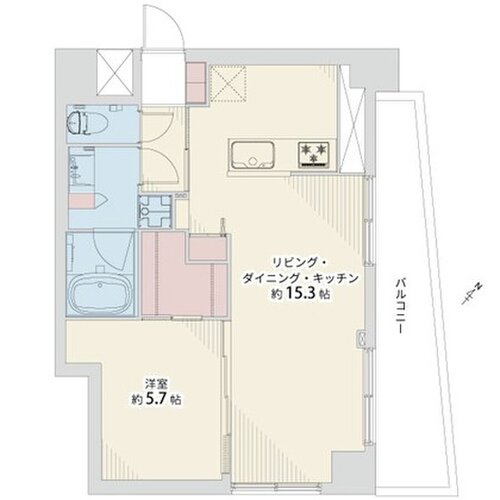 1LDK+WIC、専有面積50.25㎡、バルコニー面積8.2㎡、室内リノベーション 1LDK+WIC、専有面積50.25㎡、バルコニー面積8.2㎡、室内リノベーション