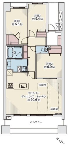 3LDK+WIC+TR、専有面積86.08㎡、バルコニー面積12.25㎡、室内リノベーション 3LDK+WIC+TR、専有面積86.08㎡、バルコニー面積12.25㎡、室内リノベーション
