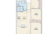 3LDK、専有面積70.94㎡、バルコニー面積8.69㎡、室内リノベーション