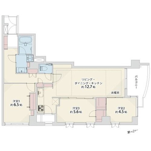 3LDK+2W、専有面積78.23平米、バルコニー5.52平米、ポーチ2.15平米、室外機置場1.87平米 3LDK+2W、専有面積78.23平米、バルコニー5.52平米、ポーチ2.15平米、室外機置場1.87平米