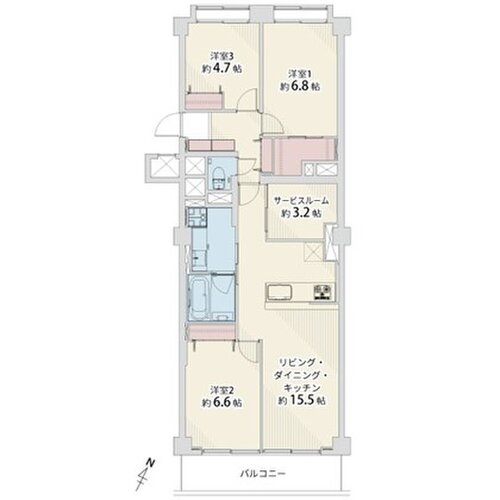 3LDK+S(納戸)+WIC、専有面積82.91㎡、バルコニー面積7.7㎡、室内リノベーション 3LDK+S(納戸)+WIC、専有面積82.91㎡、バルコニー面積7.7㎡、室内リノベーション