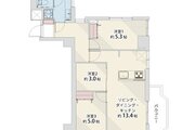 3LDK、専有面積60.01㎡、バルコニー11.72㎡