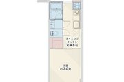 1DK+WIC、専有面積26.69㎡、バルコニー面積2.50㎡、室内リノベーション