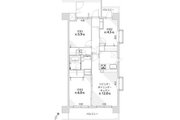 3LDK、専有面積：65.20㎡、バルコニー面積：11.22㎡、玄関ポーチ面積：5.40㎡