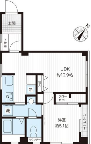 1DK、専有面積36.84m2 2022年10月5日全面リノベーション完成予定。神楽坂9階3方向角部屋。