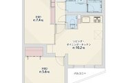 2LDK、専有面積50.82㎡、バルコニー5.96㎡、室内リノベーション実施